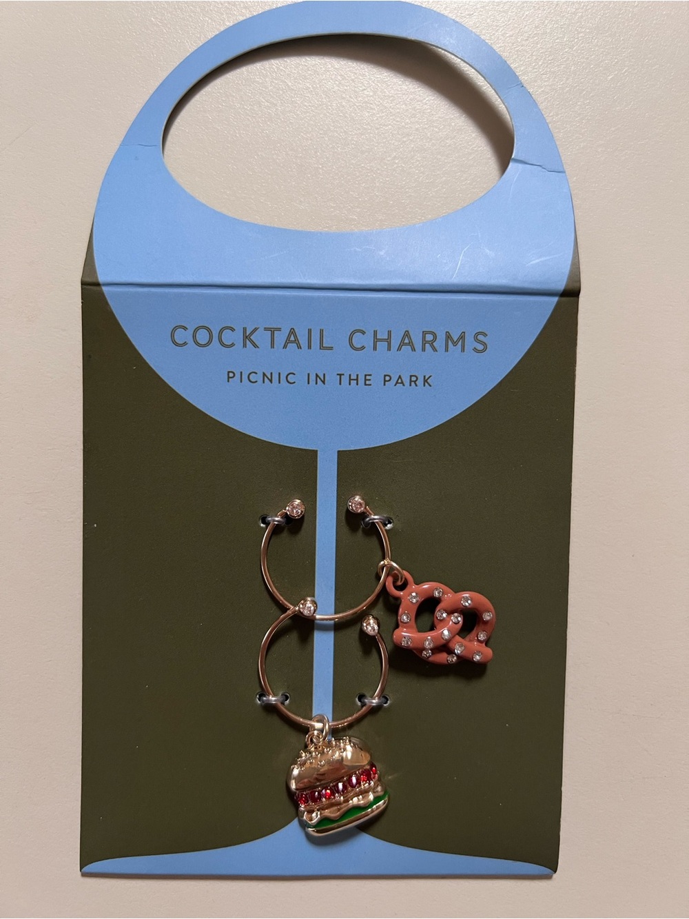 Anthropologie Pretzel & Gold Burger Cocktail Charms